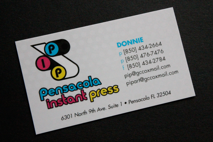 Pensacola Instant Press Satin Finish Spot UV Business Cards