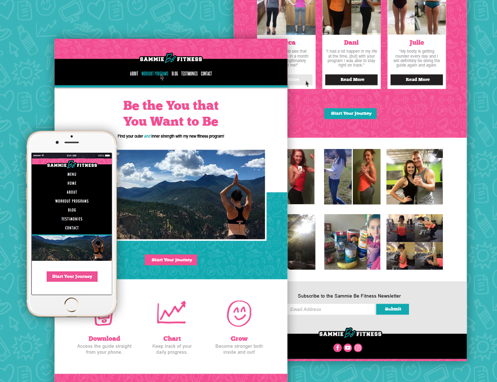 Sammie Be Fitness Website and Branding Design